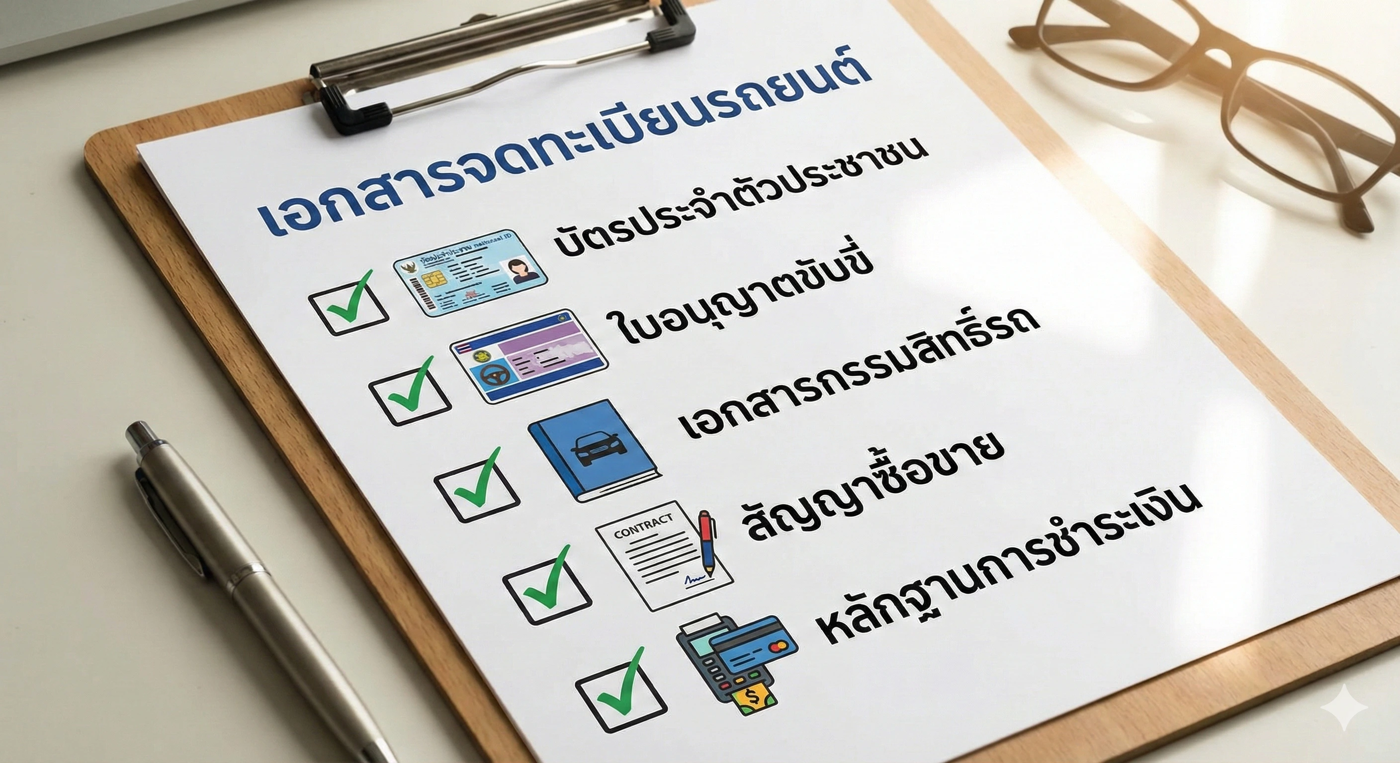 เอกสารที่ต้องใช้จดทะเบียนรถยนต์